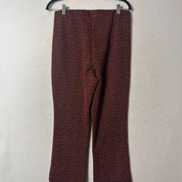 Anthropologie Mikayla Cropped Flare Pants Size Medium Stretch Pull On brown - Picture 5 of 6